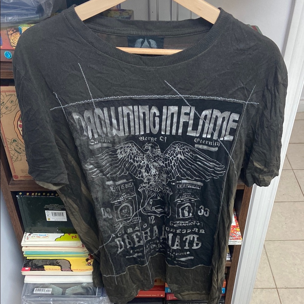 Y2K Salvage Graphic Tee with Eagle Design